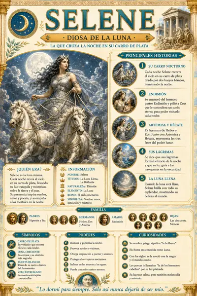Expediente visual de Selene, diosa de la Luna